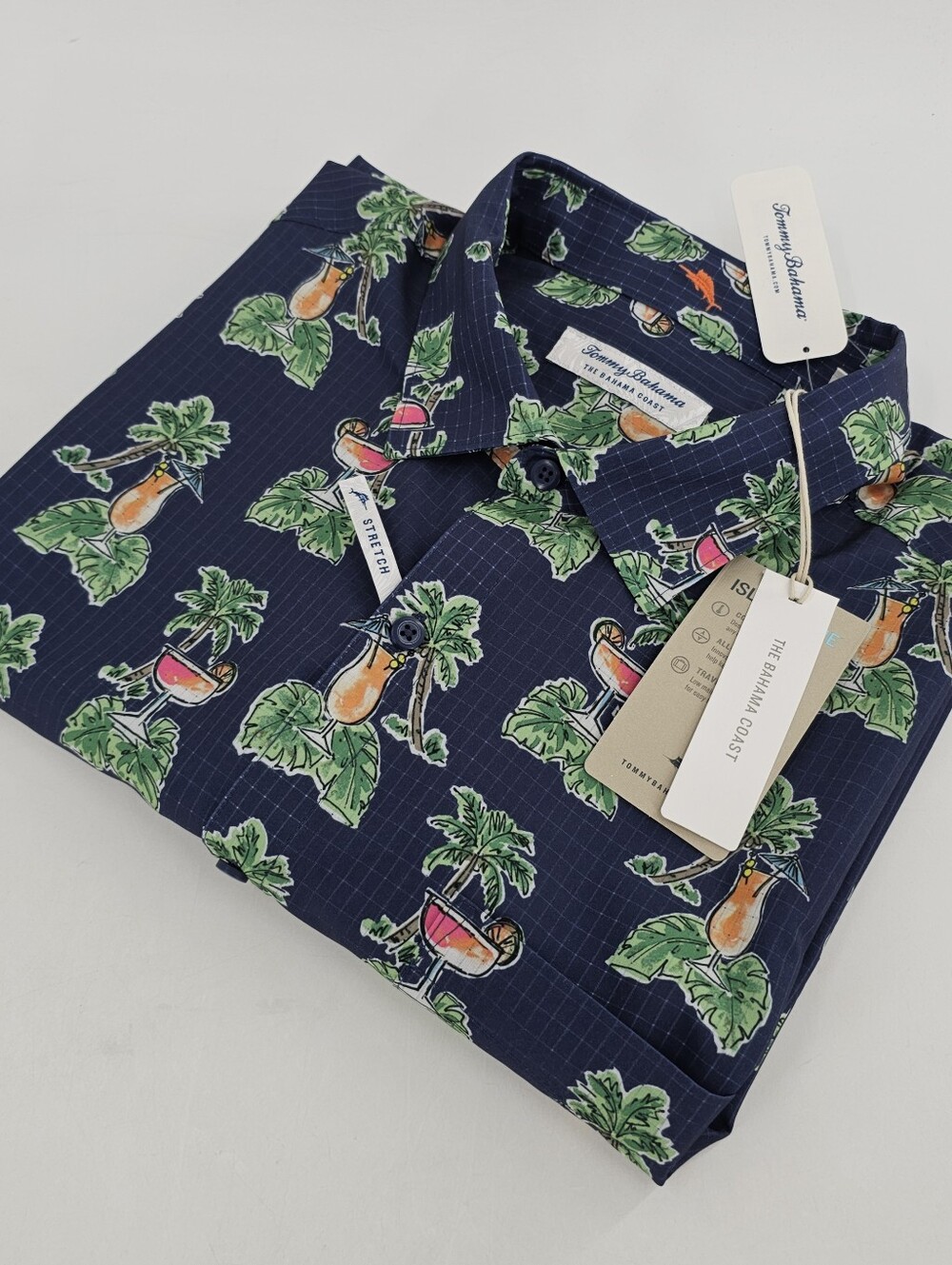 Tommy Bahama Stretch The Bahama Coast Cocktail Nation IslandZone Shirt Men's Top